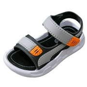 Cathalem Sandal Boys Big Kid Male Toddler Sliders Shoes Beach Sandals with Soft Soles In Summer Gymnastic Slides Grey 1